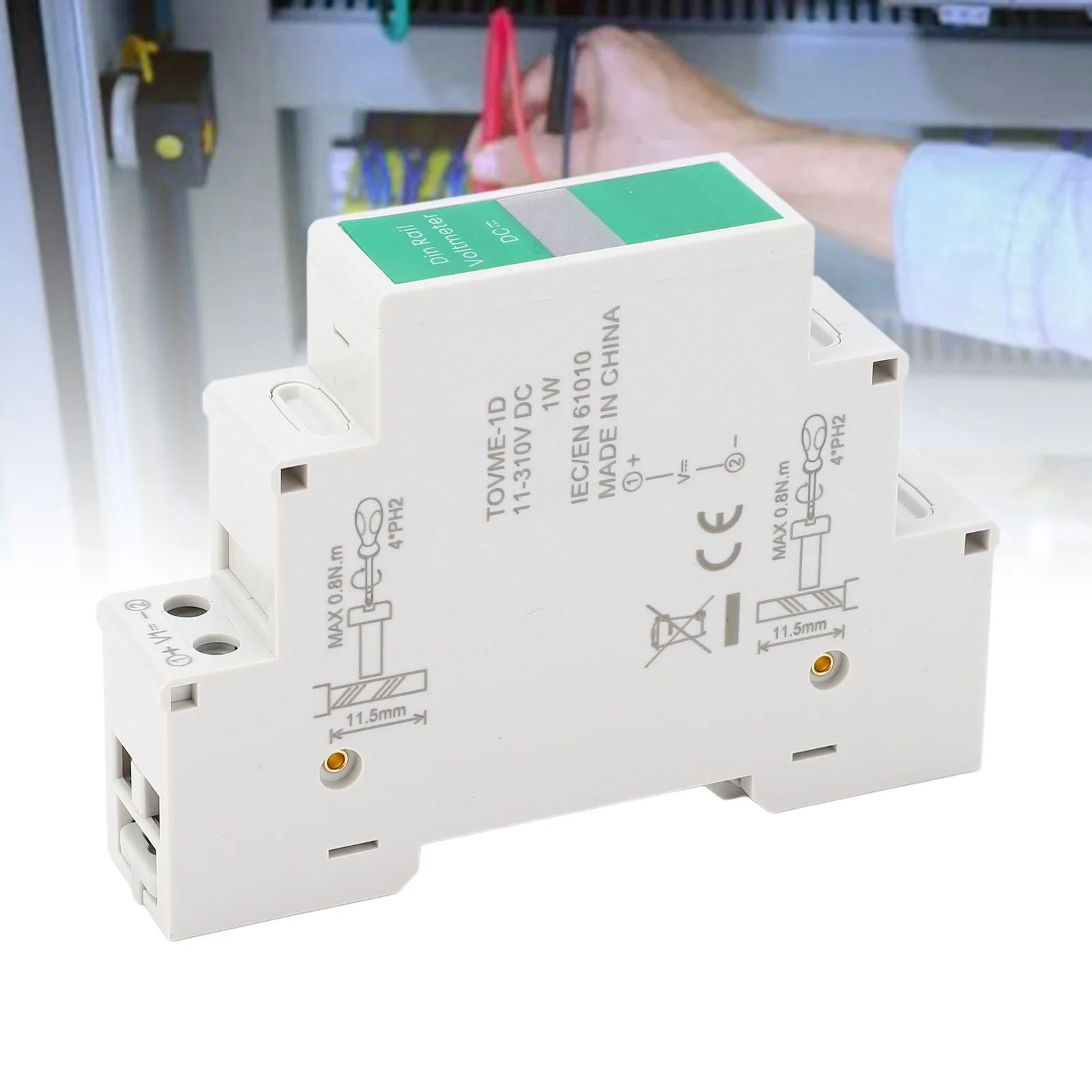 DIN Rail Voltmeter Digital Display Voltage Meter DC11‑310V Compact Design Clear and Intuitive for Electrical Application