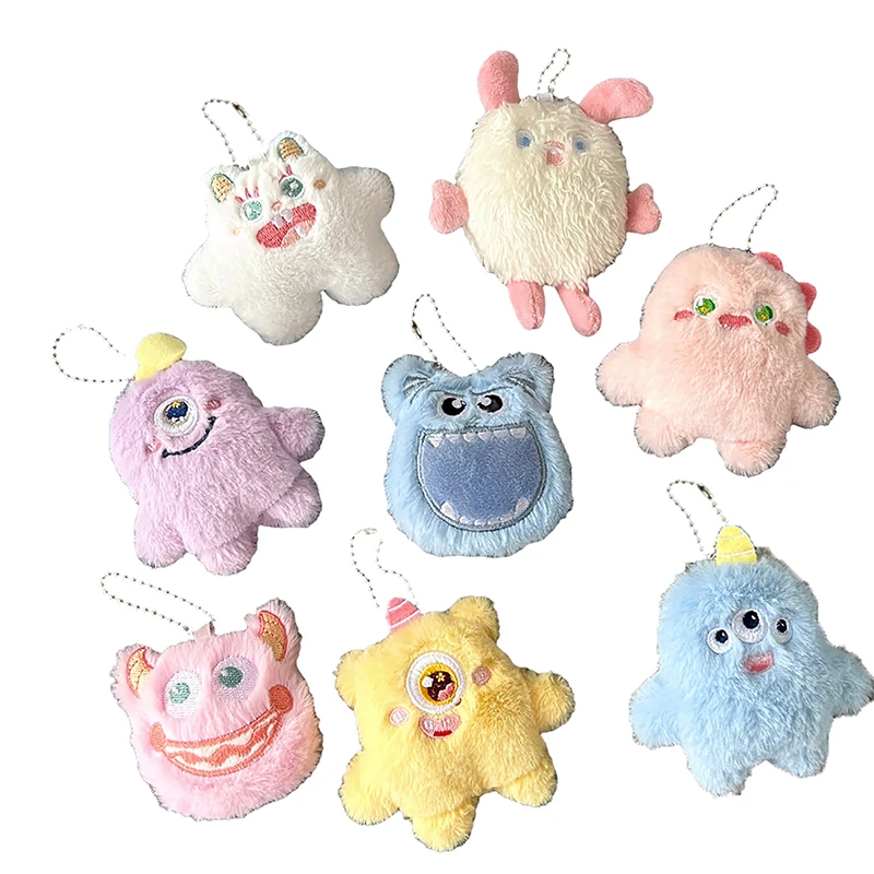 Stuffed Animal Plush Keychain Creative Cartoon Super Cute Doll Little Monster Girl Funny Toy Pendant Bag Pendant Key Ring Gifts