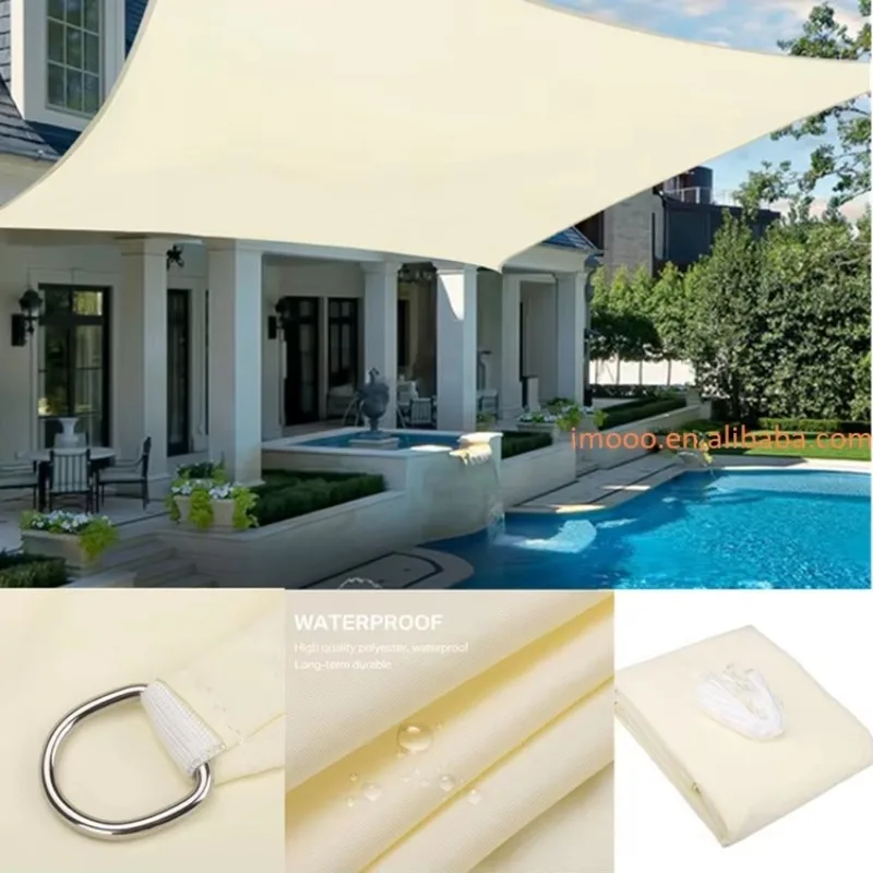 Factory Price 5x5M Extra Heavy Duty Sun Shade Sail Waterproof Shelter Factory Square Outdoor Canopy Garden Patio Shade