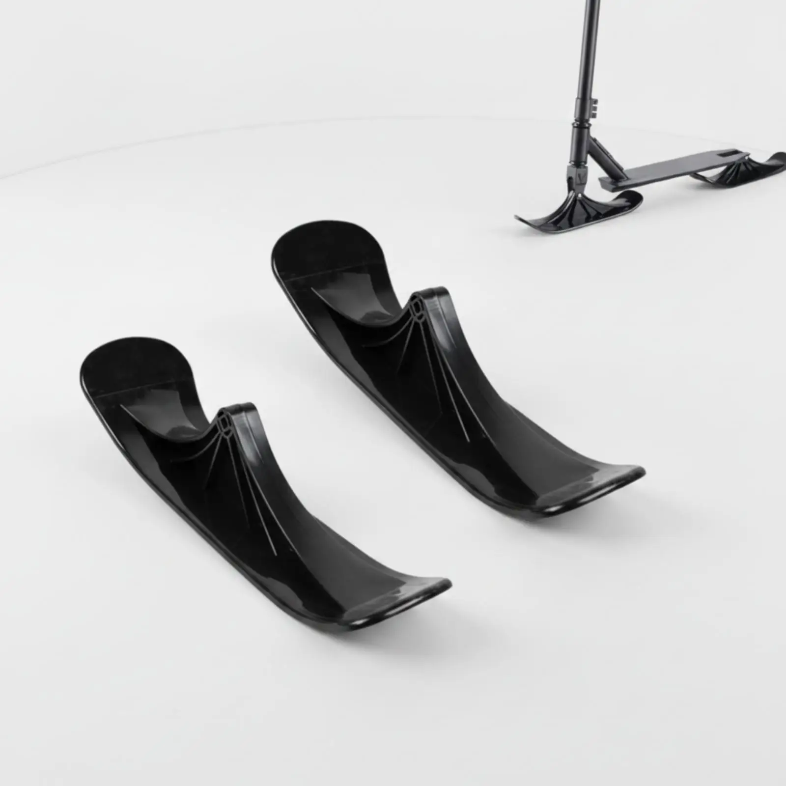 2 Pieces Curved Ski Scooter Adapter Easy to Install Snow-Ski Scooter Conversion Attachment Replacement Parts Glide-Enhancing