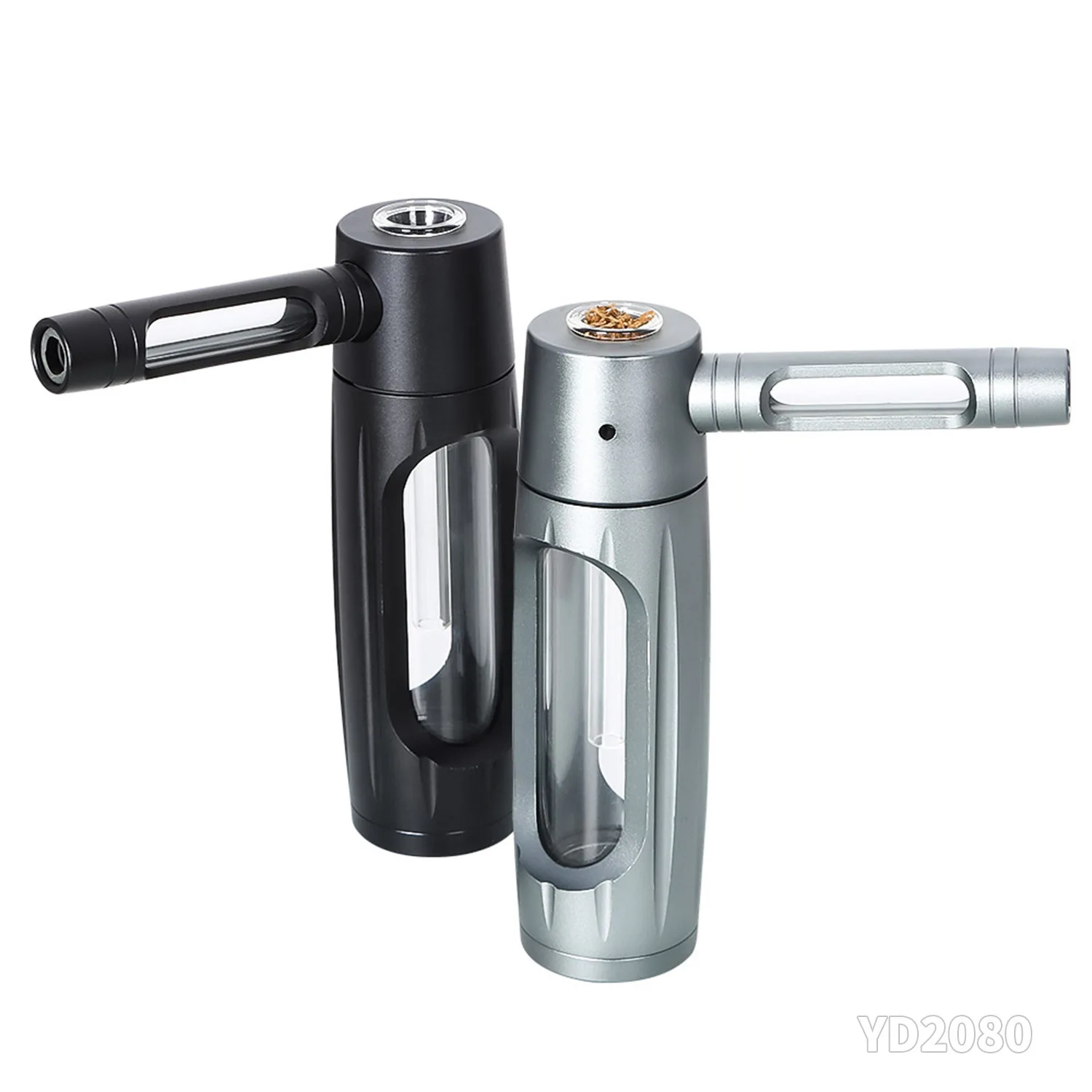 Metal Aluminum Glass Bubbler Water Pipe Mini Smoking Bottle Portable Hookah Shisha Pipes & Accessories Tube Filter view 2