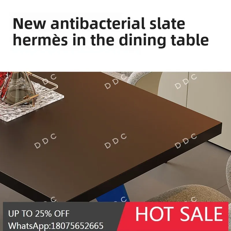 rock slab dining table and chair combination Western food household small apartment restaurant dining square table