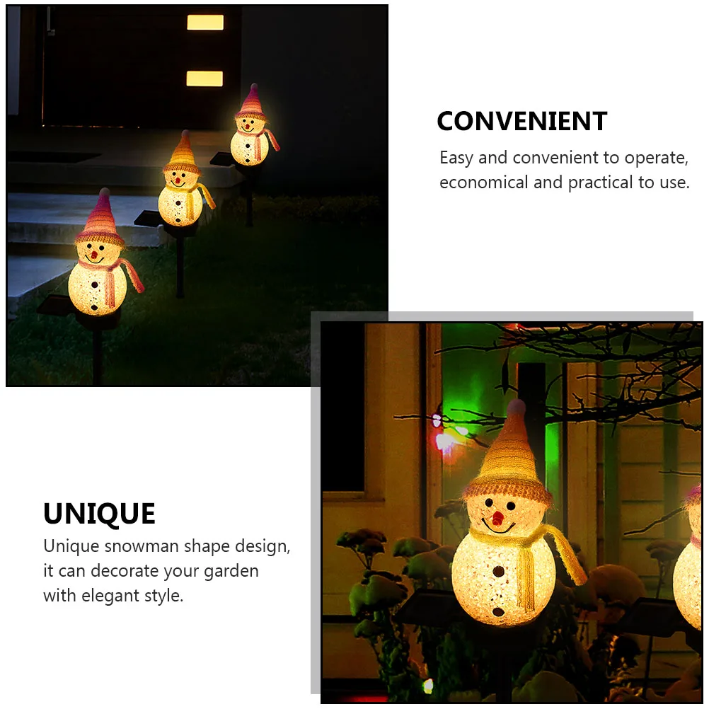 

Snowman Shaped Solar Lamp Eco Friendly Christmas Decoration Lawn Light Outdoor Pathway Adornment LED Garden Lighting Ground