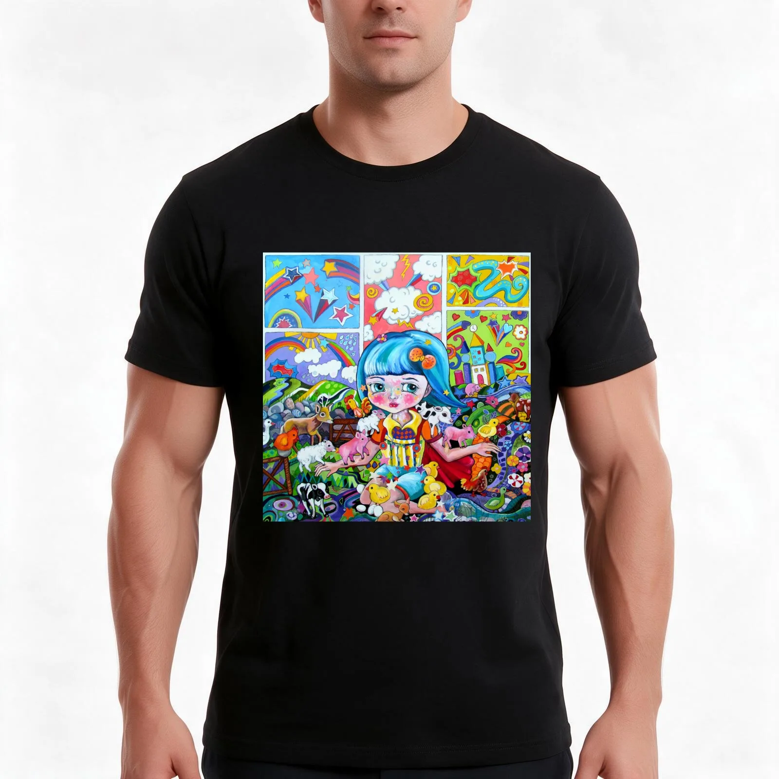 Serena sets the farm animals free T-Shirt, Summer Casual Cotton Tee, Oversized Streetwear Tops, Vintage Graphic Print