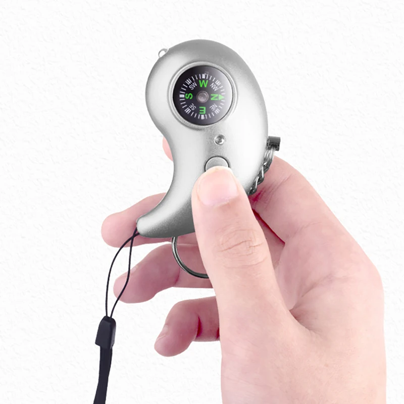 1Pc 130dB SOS Alarm With LED Light, Portable USB Charging Emergency Alarm Outdoor Safety Compass Alert Survival Tools Decoration
