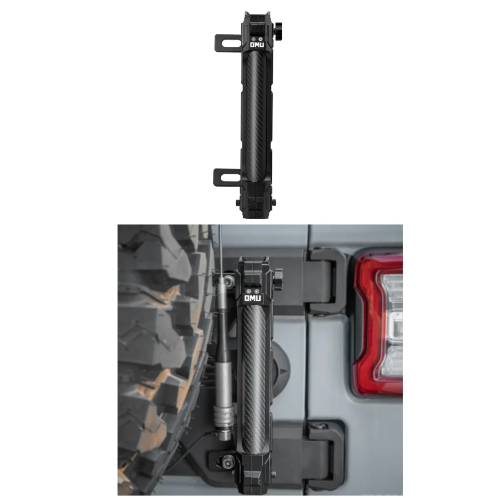 1PC Black Aluminum-Magnesium Alloy Flagpole Stand Holder Bracket For Jeep Wrangler JK 2007-2017 JL 2018+ OMU003