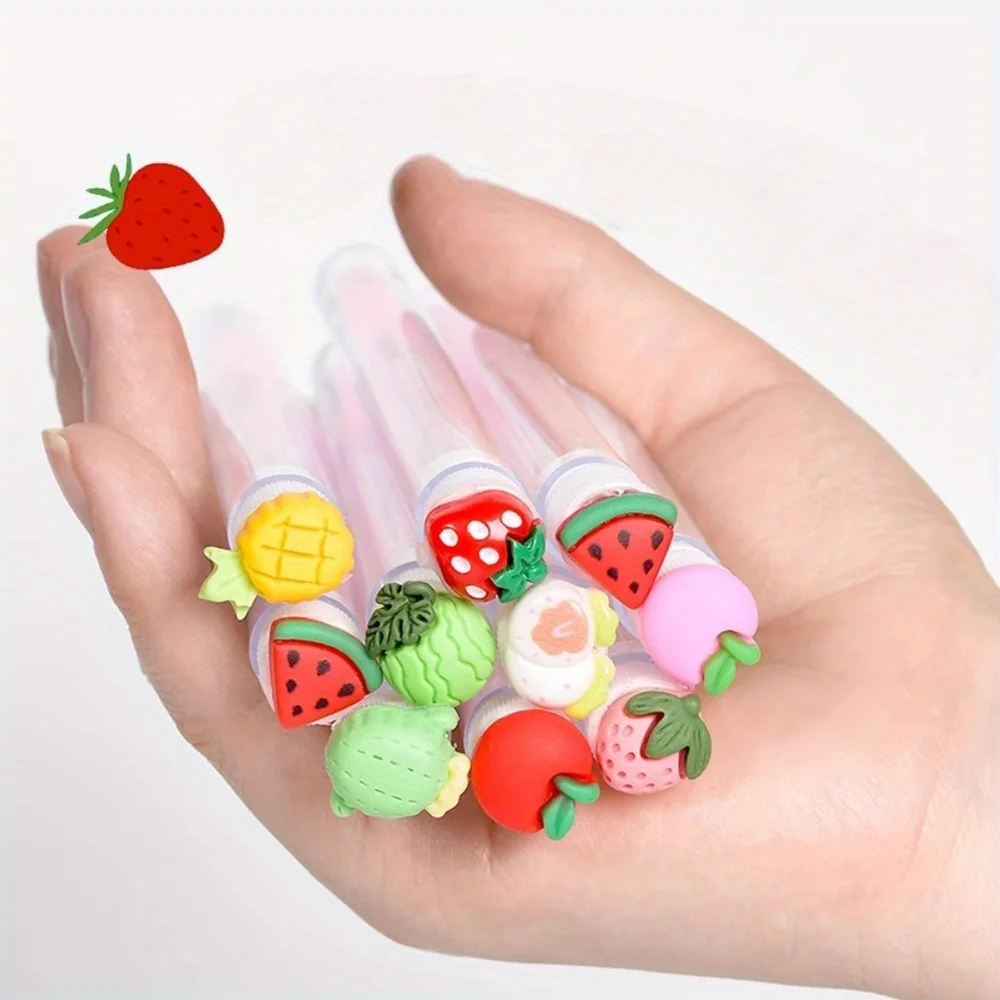 Zestaw 10 szt. szczoteczek do rzęs Fruit Collection, szczoteczki wielokrotnego użytku do rzęs, tubki, spoolies, szczoteczki do przedłużania rzęs, aplikatory, narzędzia do makijażu