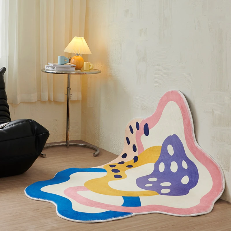 

Shaped Carpet for Living Room Home Decor Minimalist Colorful Abstract Art Girly-heart Rug IG Soft Fluffy Bedroom Hallway Rugs
