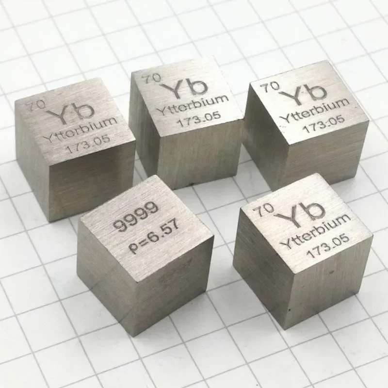 

10mm Ytterbium 4N Yb Cubic Periodic Table Cube 99.99% Pure Ytterbium Cubic Metal Gift Rare Metal Ytterbium Element Block Sample