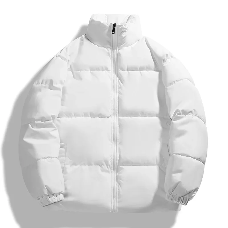 2024 Hot Sale Casual Parkas for Men Stand Collar Windproof Male Cotton Jacket Winter Thicken Warm Overcoat Solid Color All-match