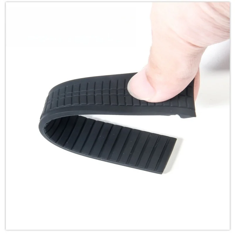 21mm Steel Studs Silicone Watch Band For Patek Philippe Aquanaut 5164 5167 Black Rubber Strap Sweatproof Wrist Bracelet For Men