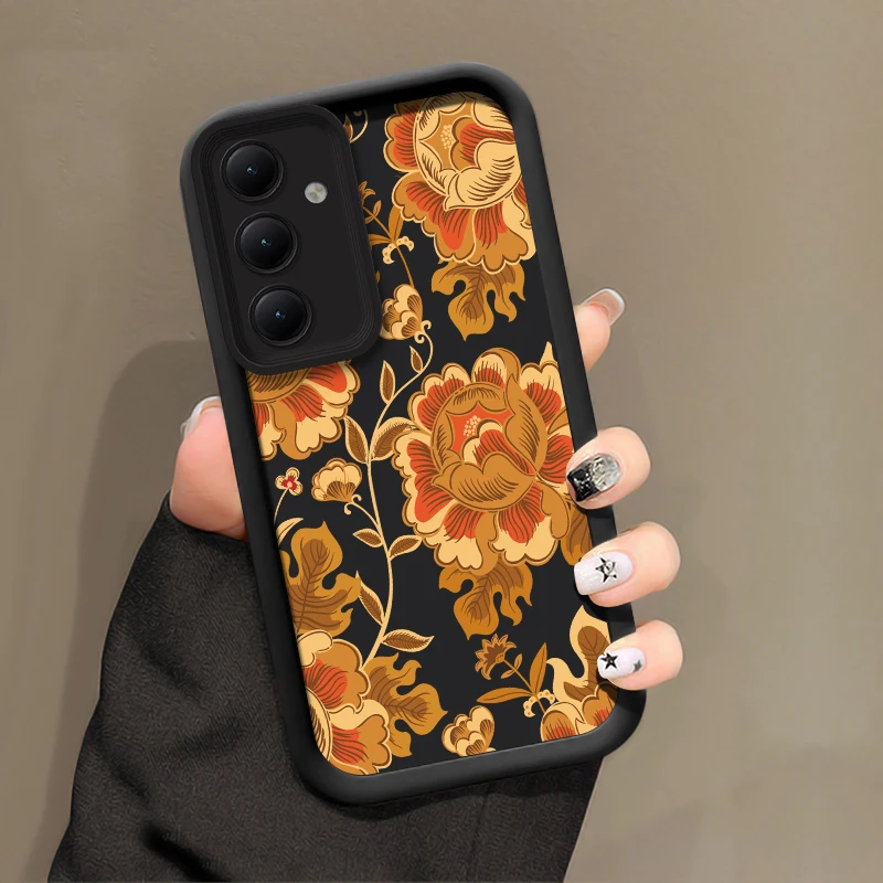 S25 FE S 25 زهرة اللوحة جراب هاتف لسامسونج غالاكسي S24 الترا S23 + S22 S21 S20 زائد 5G ماتي لينة سيليكون رشاقته غطاء