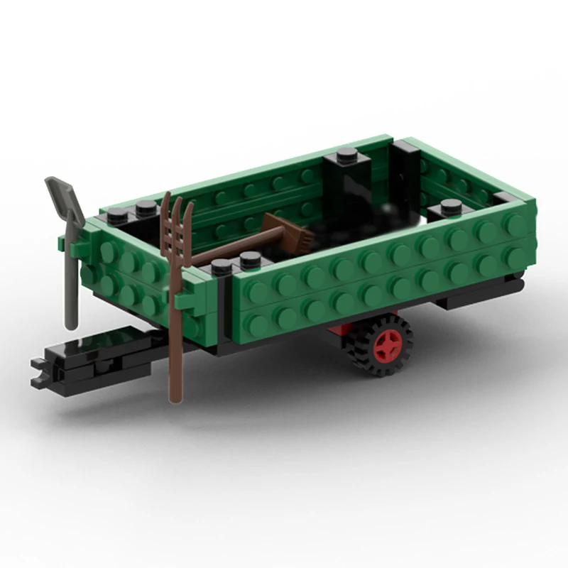 Stadsautomodel MOC Bouwstenen Trailer- en maaierbalk voor tractor Modulaire technologie Kinderen Vakantiegeschenken Monteer speelgoedpak