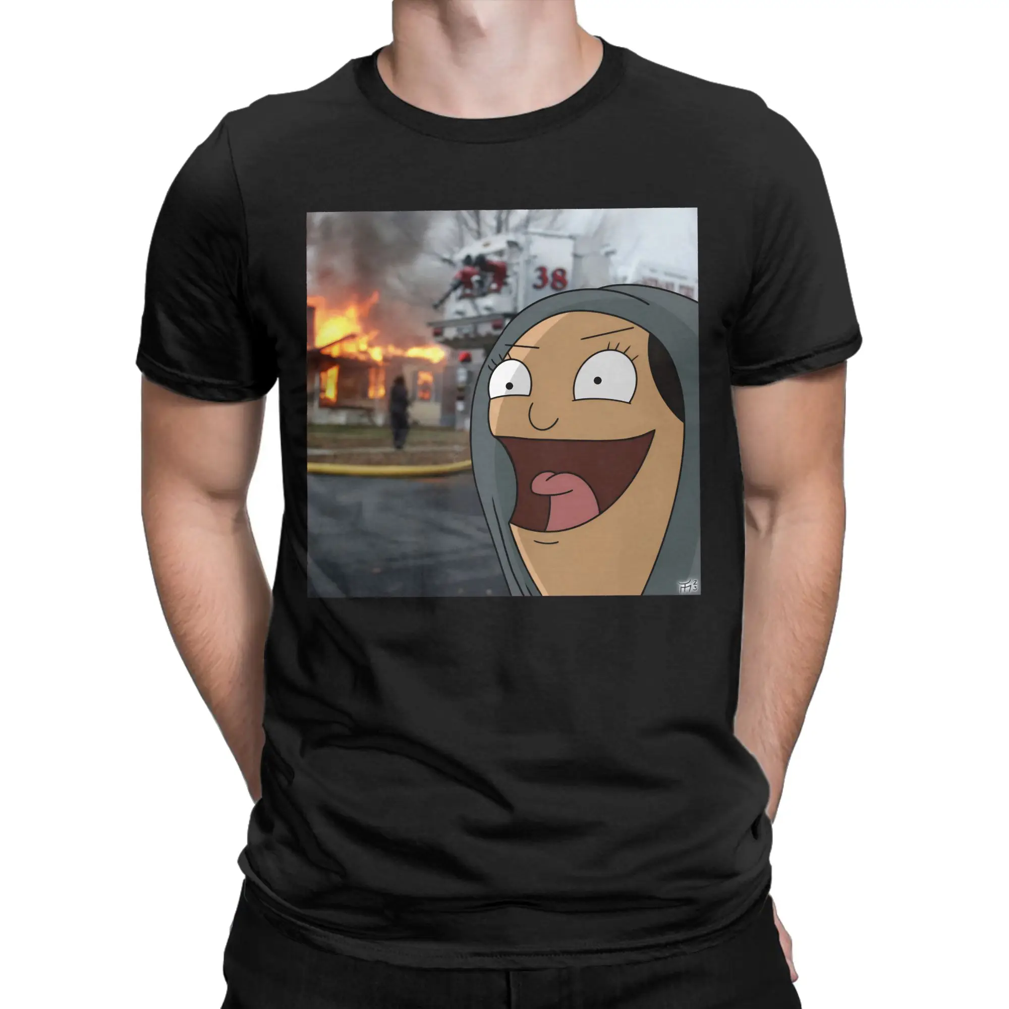Bob Burgers Burgers Memes Louise Fire  T Shirt Summer  T Shirts Cotton Harajuku Tshirt For Couple Short Sleeve Pattern Tops