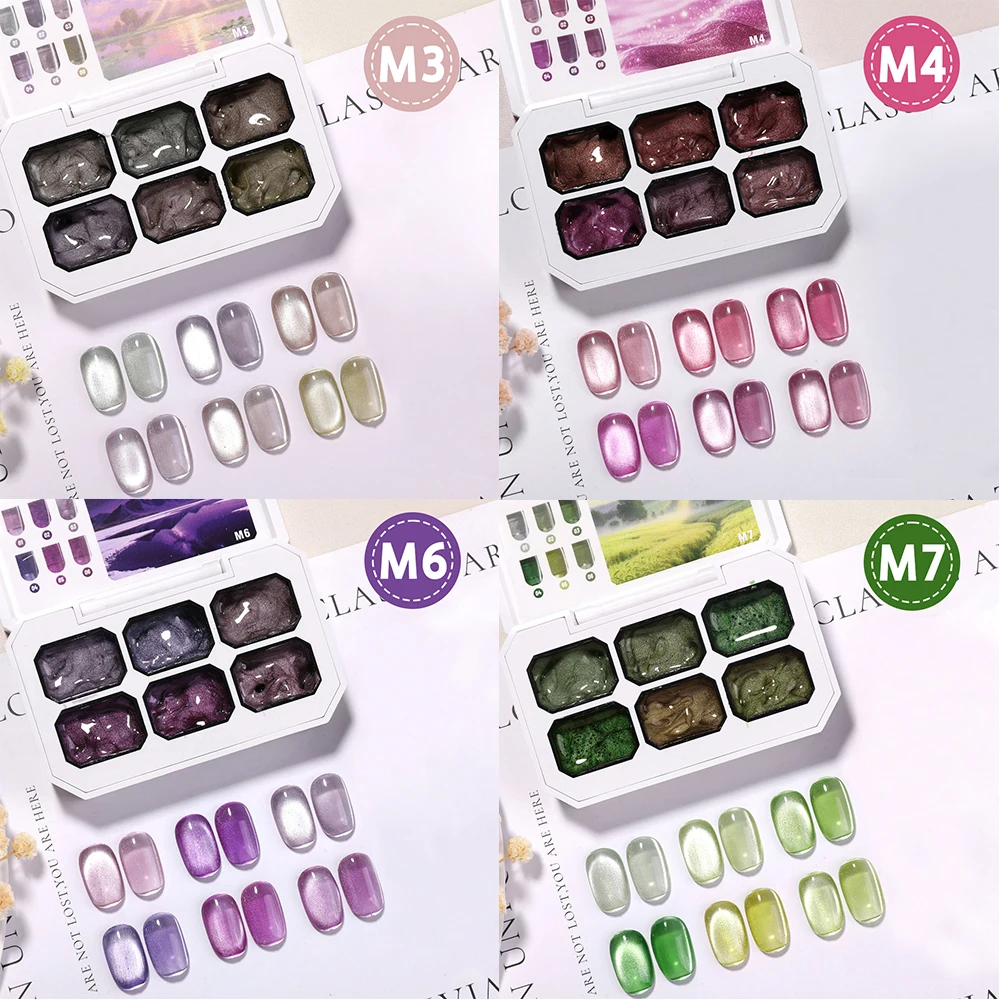 Resin Art Uv - 6-Farben Solid Cat Eye Gel Nagellack