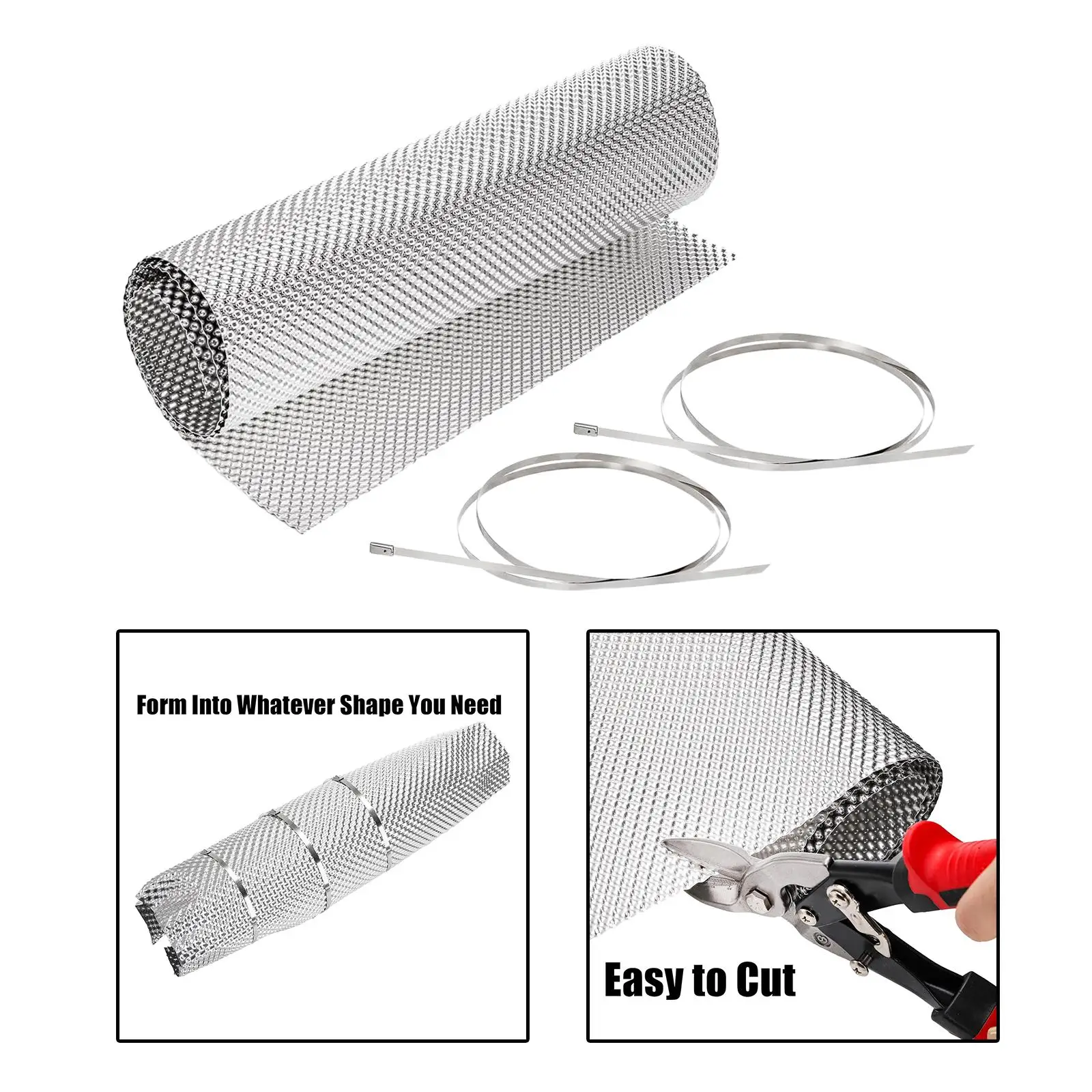 

Automotive Exhaust Heat Shield with 2 Cable Metal Zip Ties Car Exhaust Sheet for Wall behind Grill Engine Chassis Fuel Tank