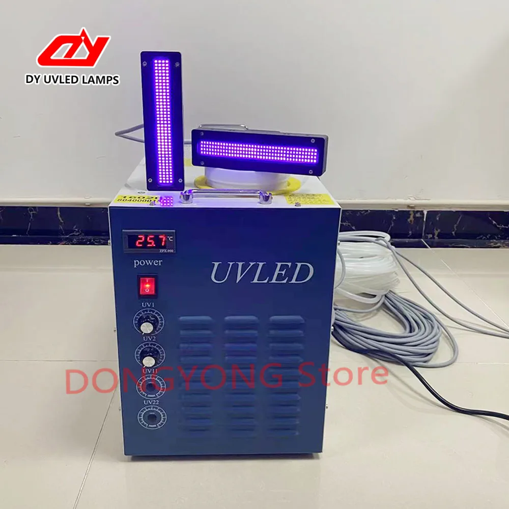 

2pcs UV LED Curing lamp Water cooler system with power supply box for Flat printer 1024i printheads Gen5 Ricoh Nozzle Lamp