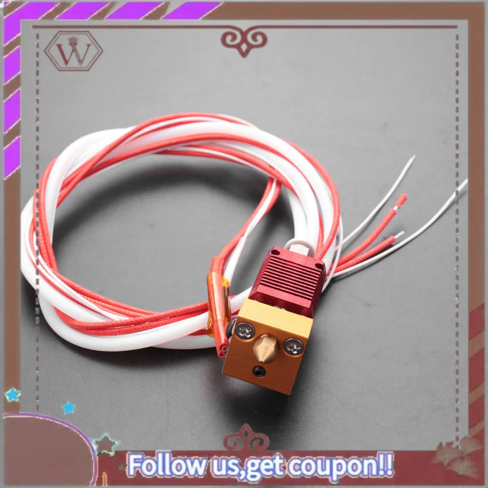 أحدث مجموعة الطارد Mk8 الساخنة المدمجة لـ Ender 3 / Ender 3 Pro مع كتلة تسخين من الألومنيوم، فوهة 1.75 مم، 0.4 مم