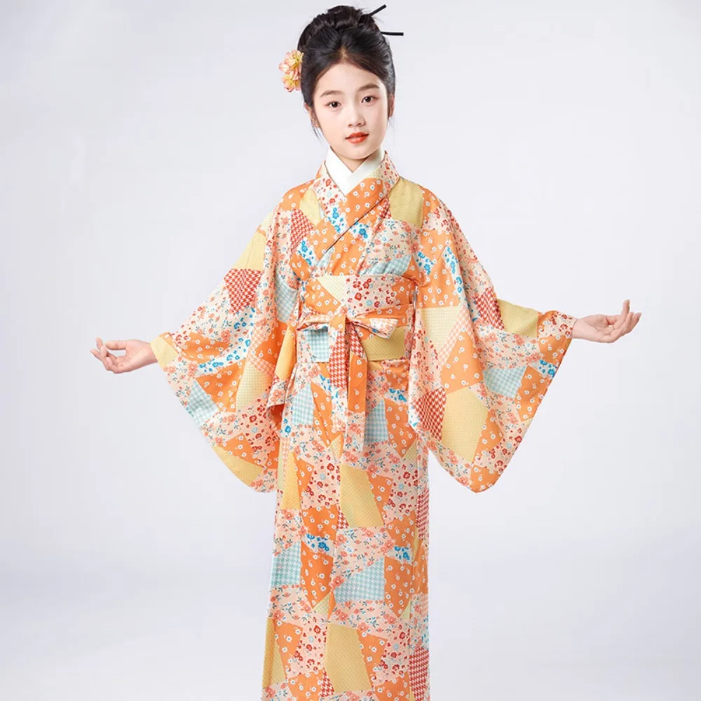 

Ethnic Style Stage Photography Party Japanese Kimono Cosplay Costumes Kids Clothes Children Clothing Girls Dress Traditional