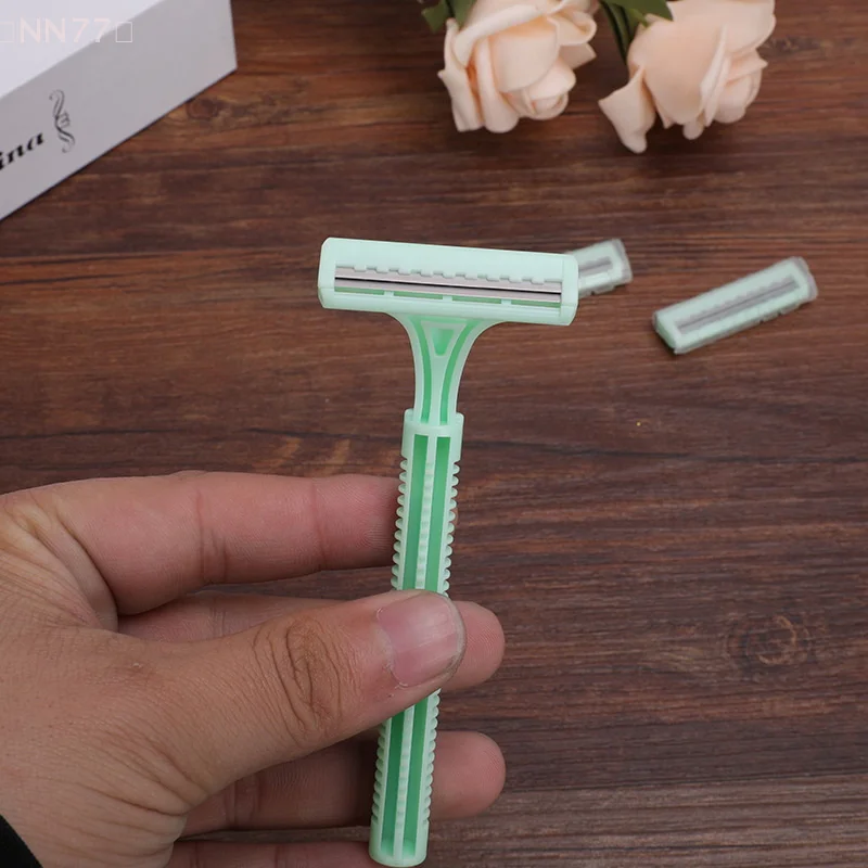 1 ชุดไม่เจ็บปวดรักแร้ผมมีดโกนเครื่องโกนหนวด ERGONOMIC Handle สบาย Grip 2 ใบมีดโกนหนวดมีดโกนเครื่องมือความงาม