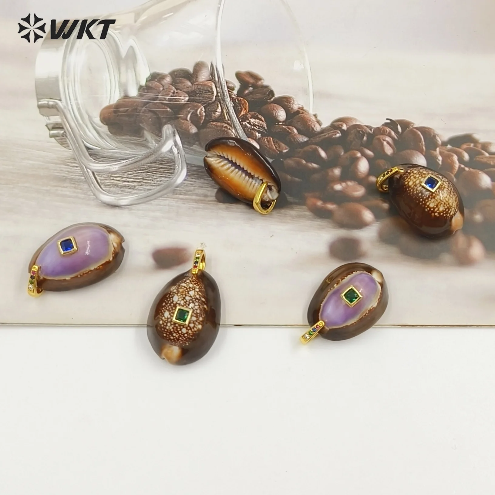 

WT-JP494 Нежный кулон Snow Moutain Cowrie с покрытием из 18-каратного золота для женщин, ценные подарки