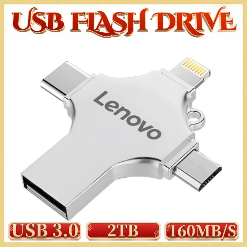 Lenovo 2TB USB Flash Drive pendrive For iPhone /ipad Usb/Otg 4 in 1 Pen Drive For all iOS External Storage Devices/ cell phone