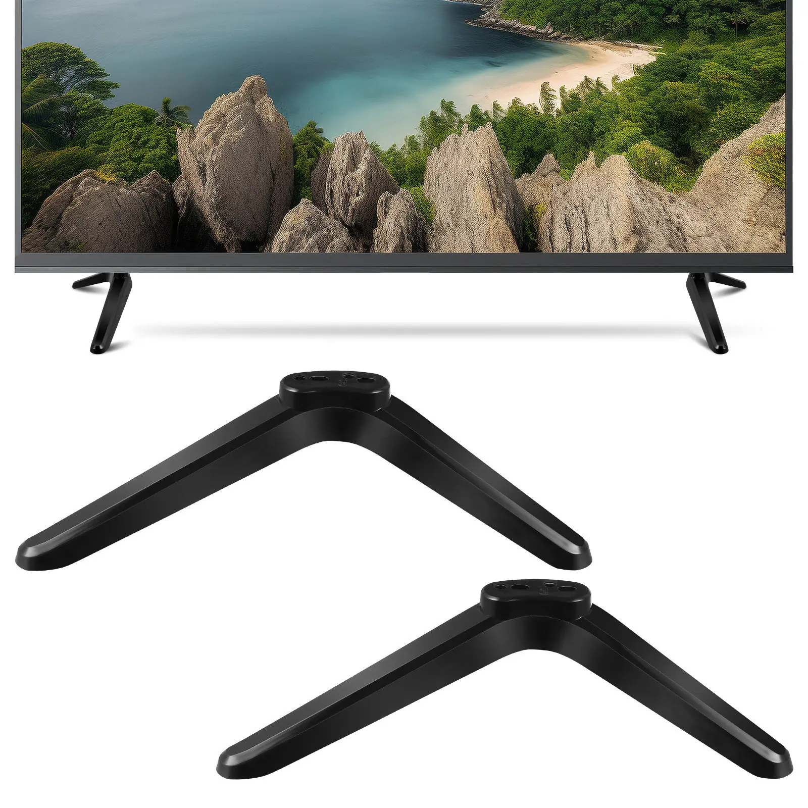 2Pcs TV Bracket Stand for 32-55 Inch Tvs Robust Plastic Construction Stable Support Non-Slip Base Tabletop Television Mount