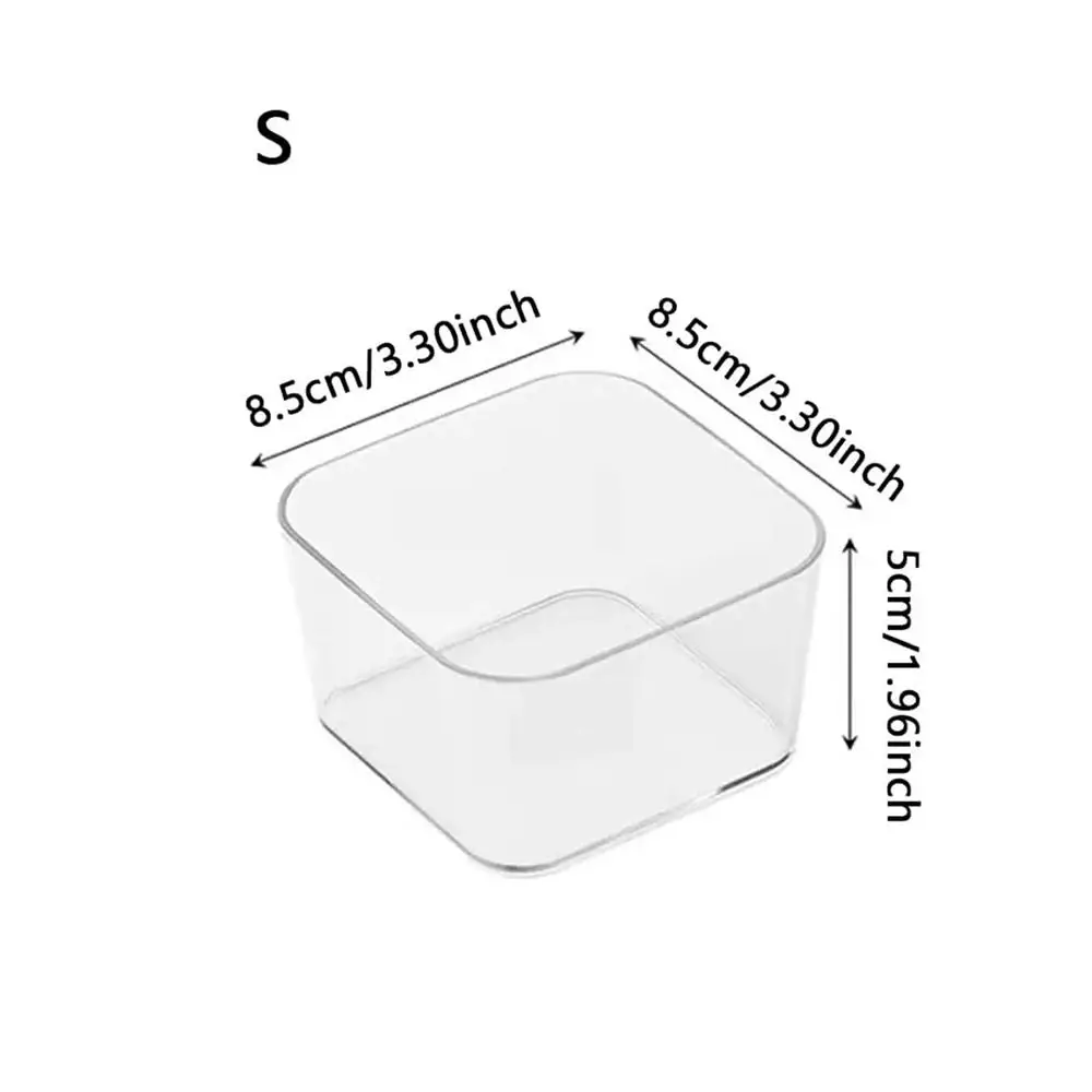 1 قطعة جديد درج الجدول مكتب التخزين المنظم شفافة مستطيلة ماكياج المنظم صندوق S/M/L/XL حاوية مجوهرات بلاستيكية