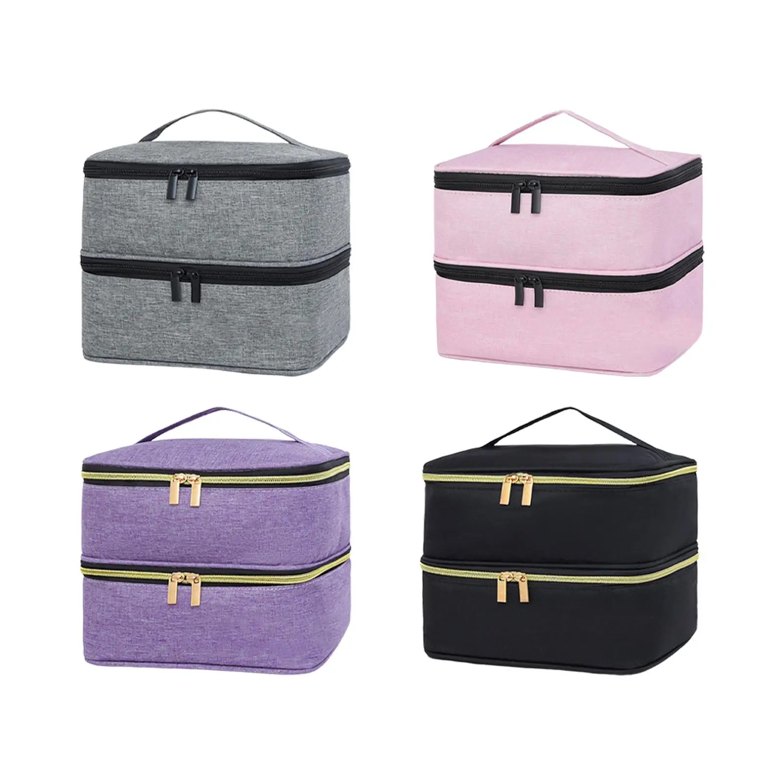 Nail Polish Storage Bag Holds 30 Bottles Portable Smooth Zipper Cosmetic Essential Oil Perfume Handbag for Girls Outdoor Travel