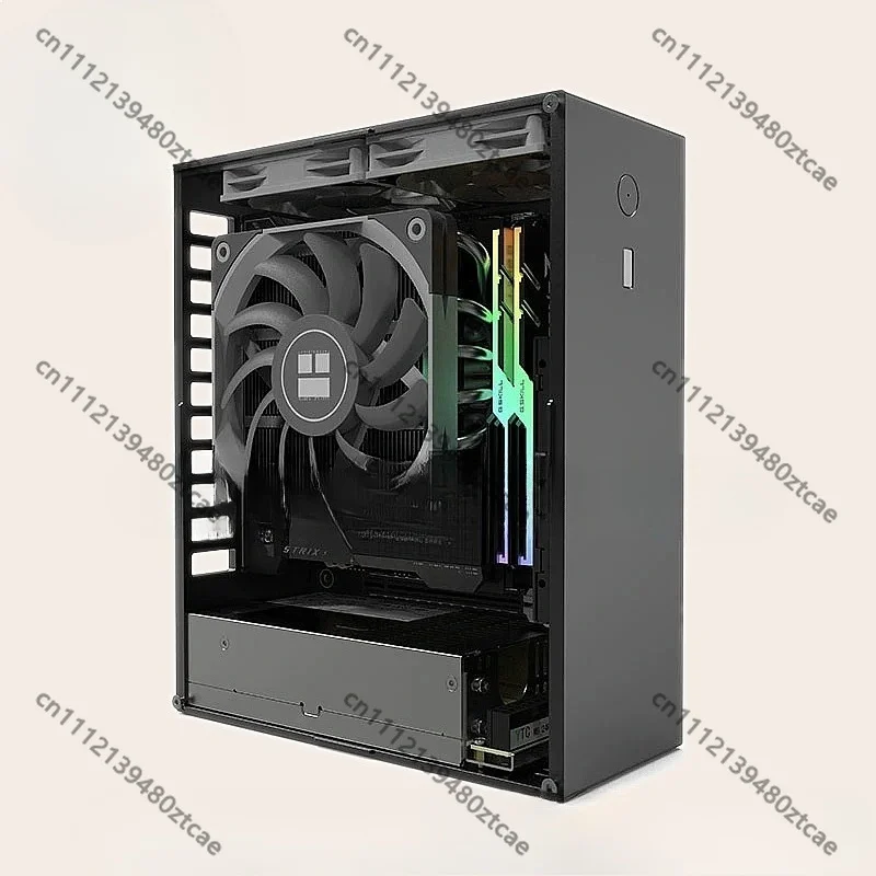 4L Mini ITX Case A24-V3 2.0, All Aluminum Alloy HTPC Chassis for Core iGPU, 1U Power Supply Compatible