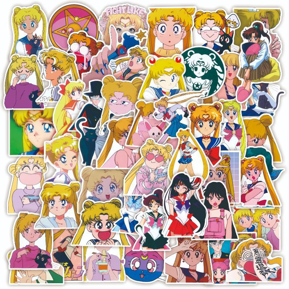 10/30/50pcs Japan Anime Sailor Moon Stickers Kawaii Cute Cartoon Girls Graffiti Sticker Decals for Phone Case Suitcase Notebook