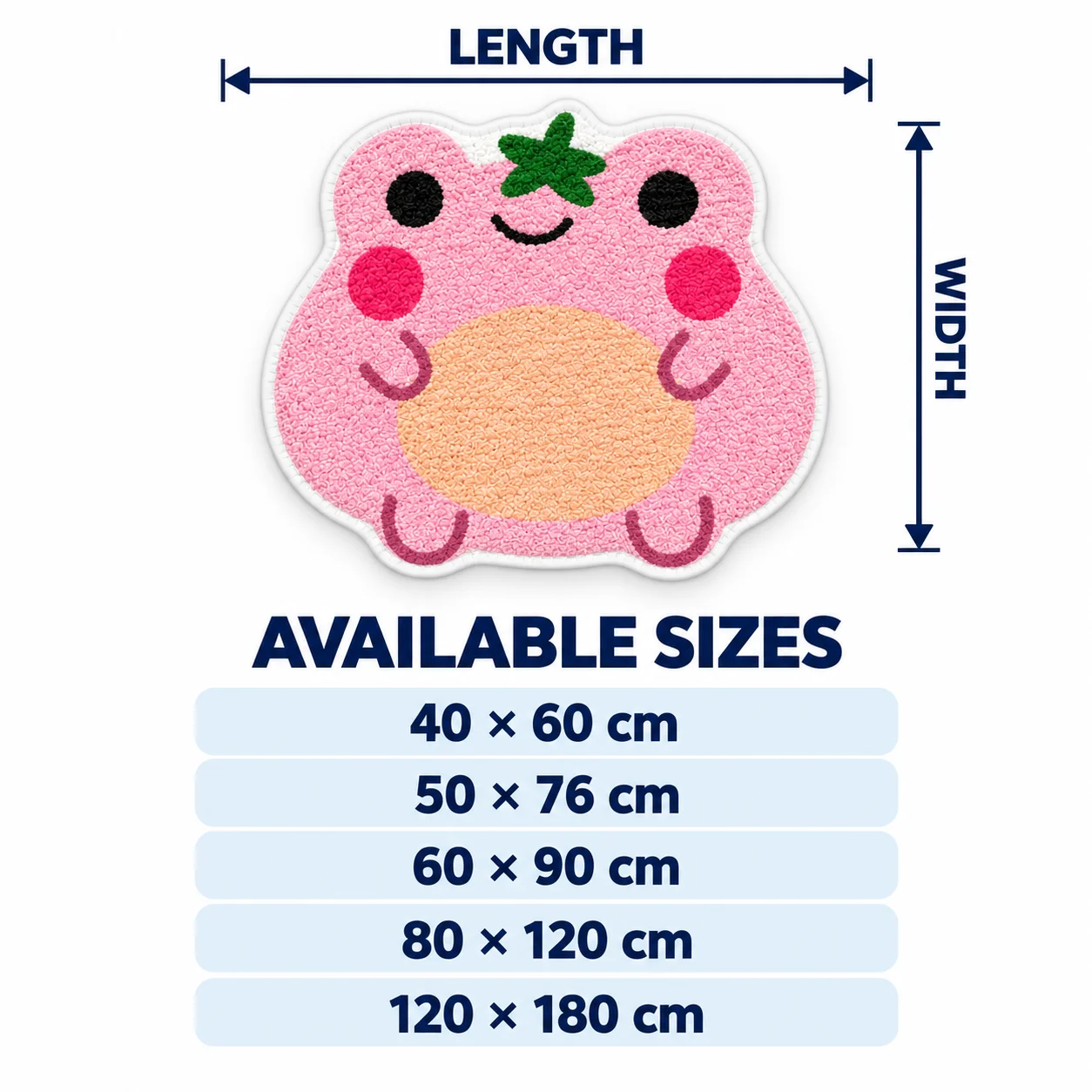 Cartoon Pink Strawberry Frog Shaped Area Rug Soft Flannel Floor Mat Soft Flannel for Bedroom Playroom Fun Home Decor Gift ﻿