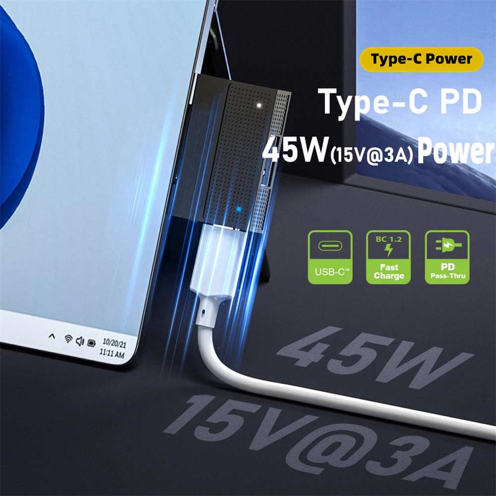 Carvecc-磁気充電アダプター,タイプaおよびtype-c USB-Cデータ,15v,表面プロ9,pro8,pro7,pro6,pro x,go book