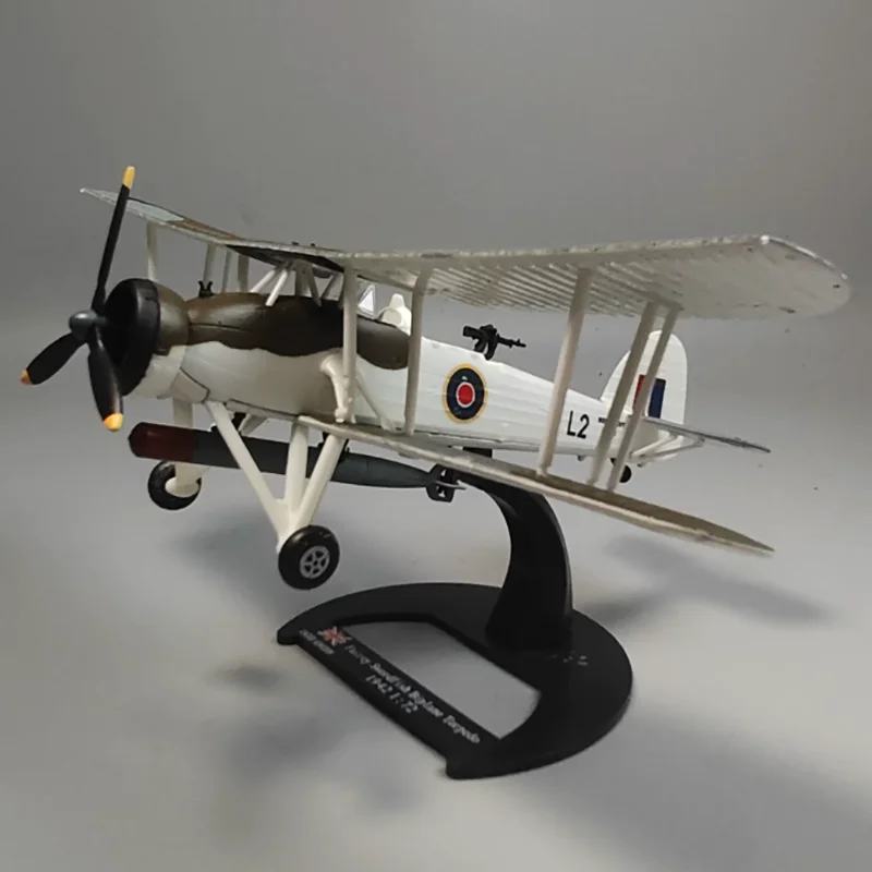 1/72 Scale British L2 Barracuda Torpedo Attack Aircraft Biplane Model Alloy Simulation Collection Item