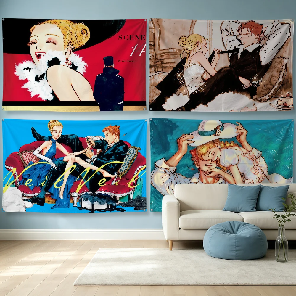 Outdoor Camping Wallpaper - Spanduk Bendera Manga K-Kotteri dari Bahan