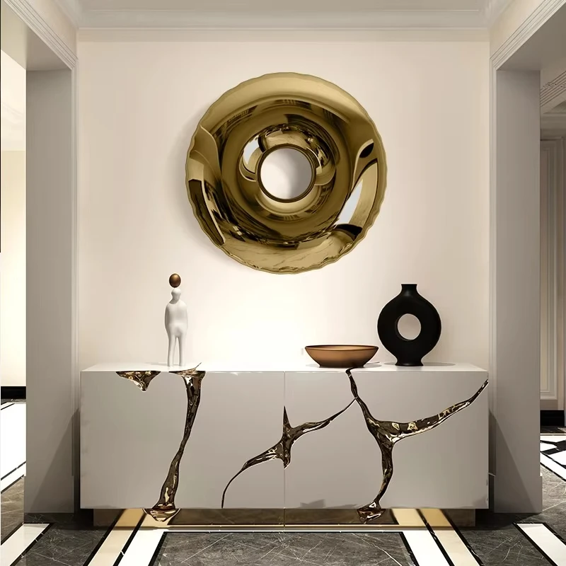 Hotel restaurant metal doughnut wall decoration, corridor living room wall decoration, stainless steel wall sculpture ZY829DE