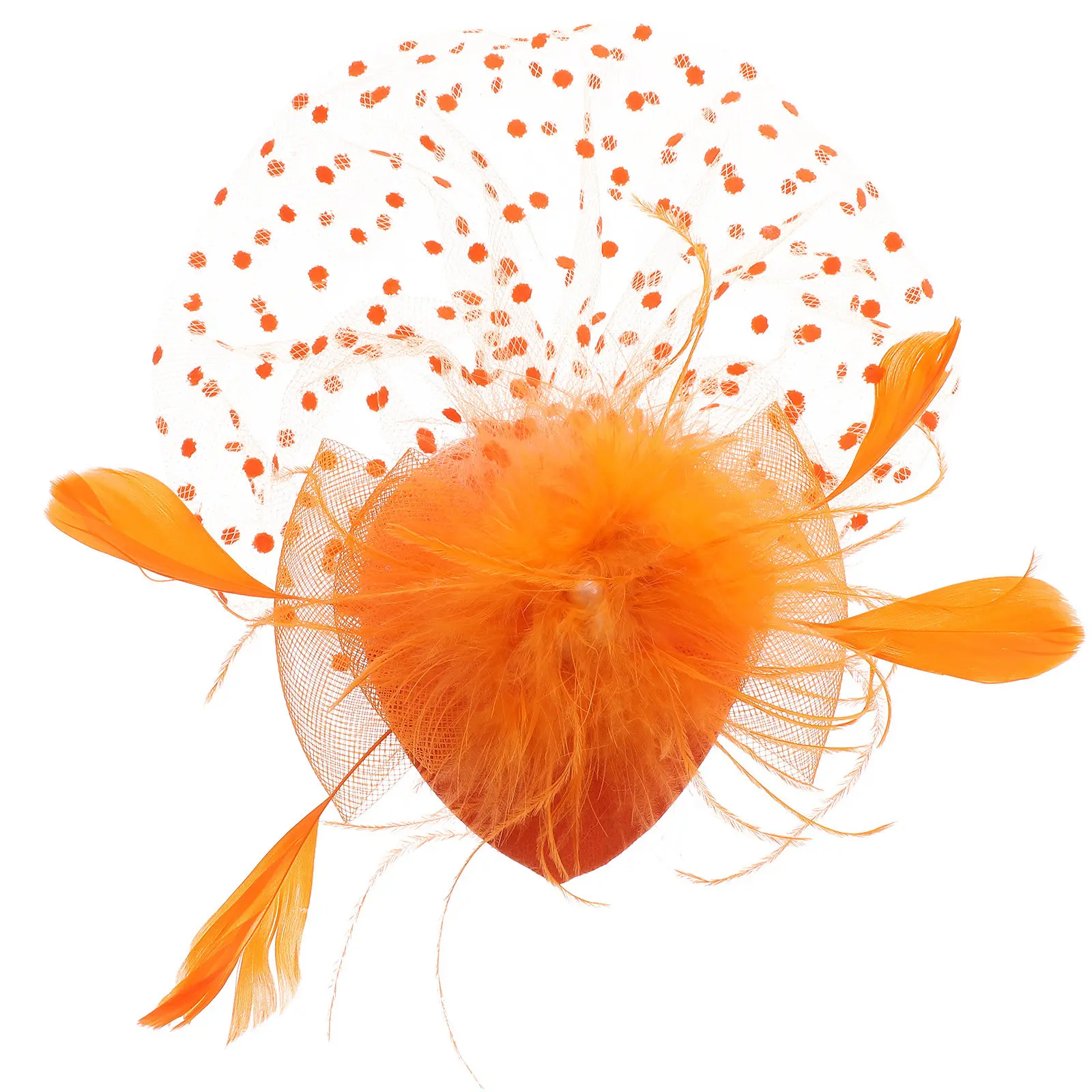 

Сетчатая заколка-фасцинатор для женщин, свадебный головной убор, праздничная шляпка, аксессуар для волос для чаепития и банкета, украшение для волос с перьями