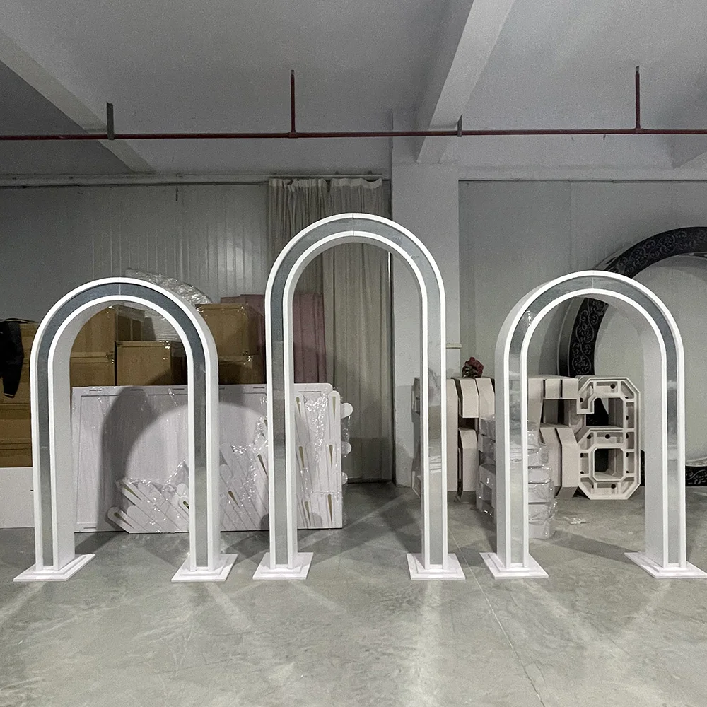 

Double Semi Circle Wedding Gold Arch Backdrop Stand Pvc Round Background Frame Acrylic Arch Frame for Wedding Backdrop