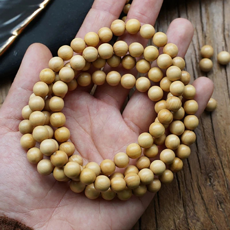 100pcs/Lot Natural Boxwood Wooden Beads Round Loose Spacer wood Bead for Jewelry Making DIY Bracelet Necklace Accessories 8mm