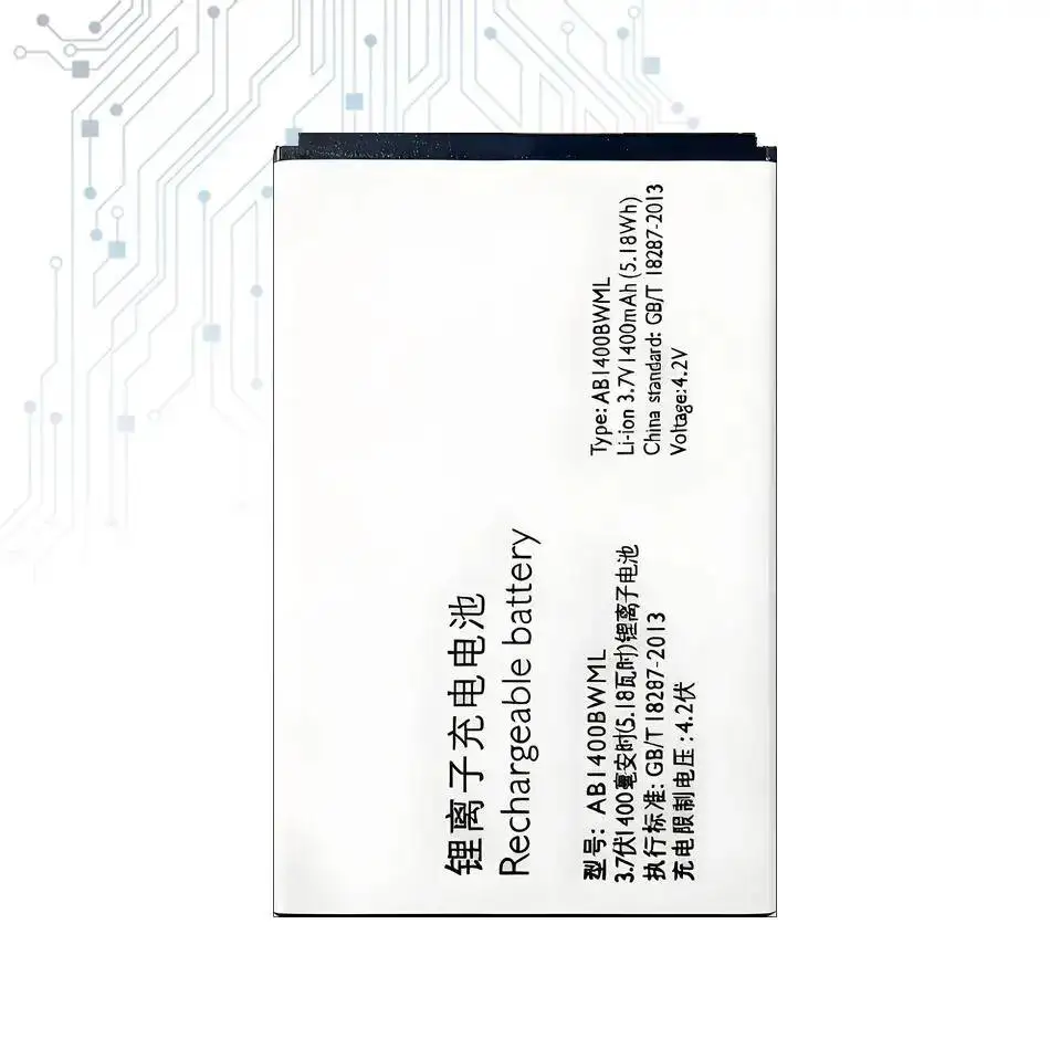 Compatibilidade alta da bateria AB1400BWML 1400Mah do telefone móvel para Philips Xenium S301 S308