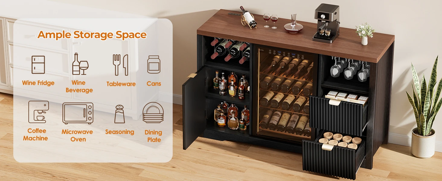 Kitchen Wine Cabinets with Storage