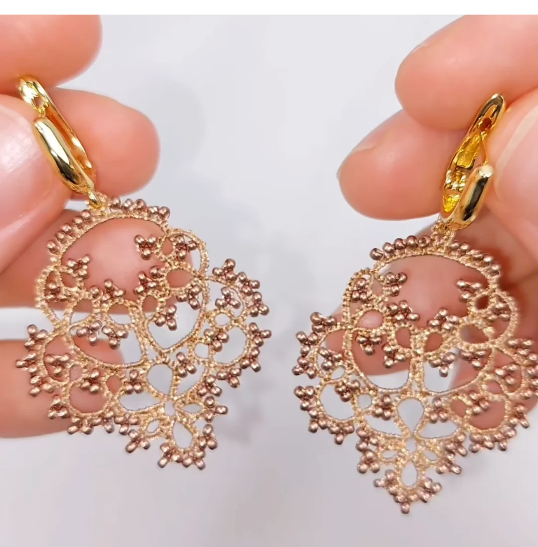 2026 Sanbest 3-fädiges Metallic-Filzgarn-Set für Shuttle-Tatting-Spitze, DIY handgemachtes Armband, Ohrringe, Makramee-Garn-Bastelset – Detail 17