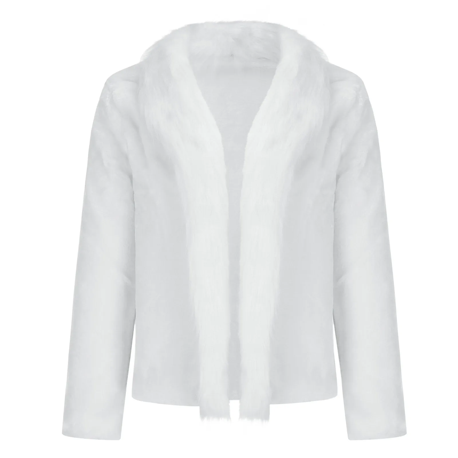 Manteau Blanc Élégant en Fausse Fourrure pour Femme, Veste de Luxe, Nouvelle Mode d'Hiver Chaude à Manches sulf, 2024