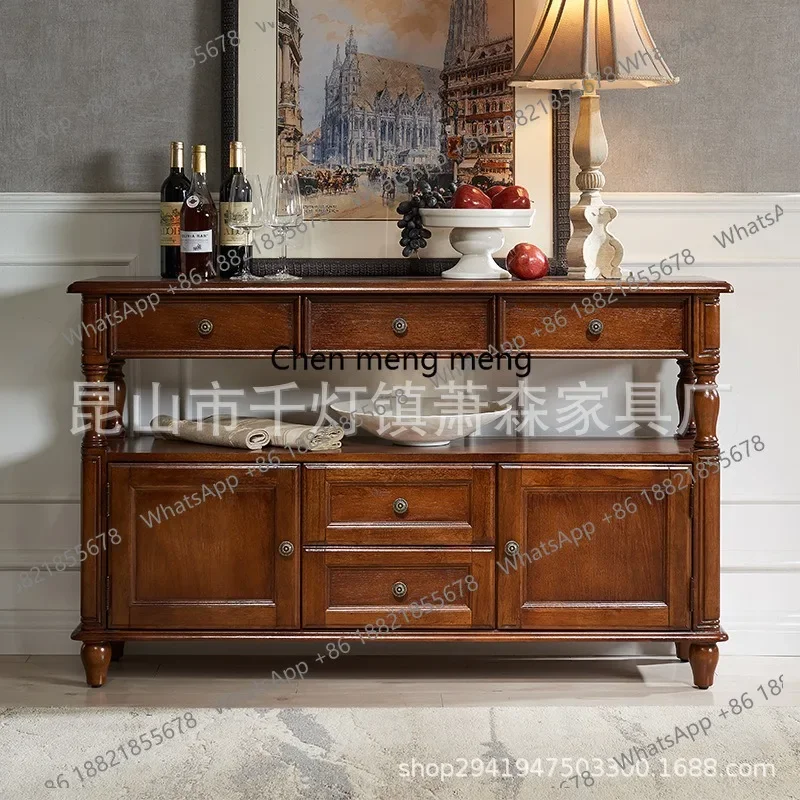 

American all-solid wood porch cabinet, simple entrance corridor against the wall, dining side partition decorative locker