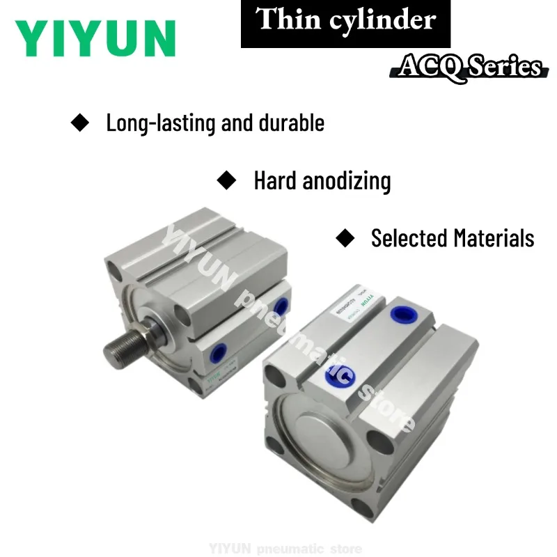 

ACQ50/ACQ63X5B/ACQ63X10B/X15B,X20 25 30 35 40 45 50 60 70 75 80 90 100 110 120 X150B YIYUN Thin cylinder ACQ