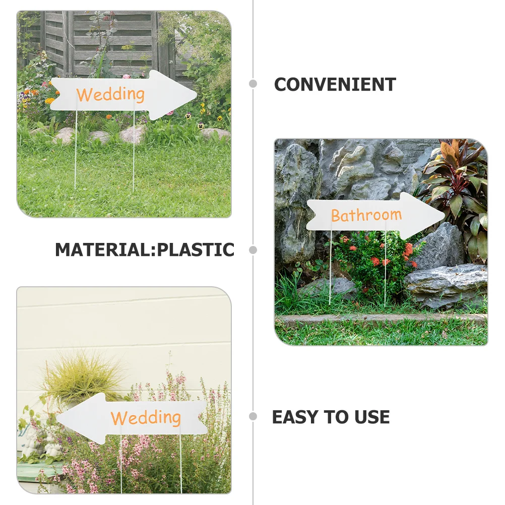 

10Pcs Blank Yard Sign Plastic Stake Garden Decor Durable Waterproof Easy Insert Yard Signs Lawn Sign with Stake