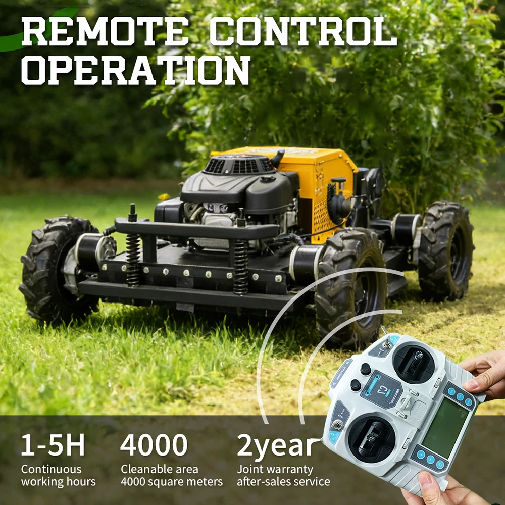 

Factory Direct Mountain Crawling Lawn Mower Remote Control Type Household Caterpillar Mower Support Customized