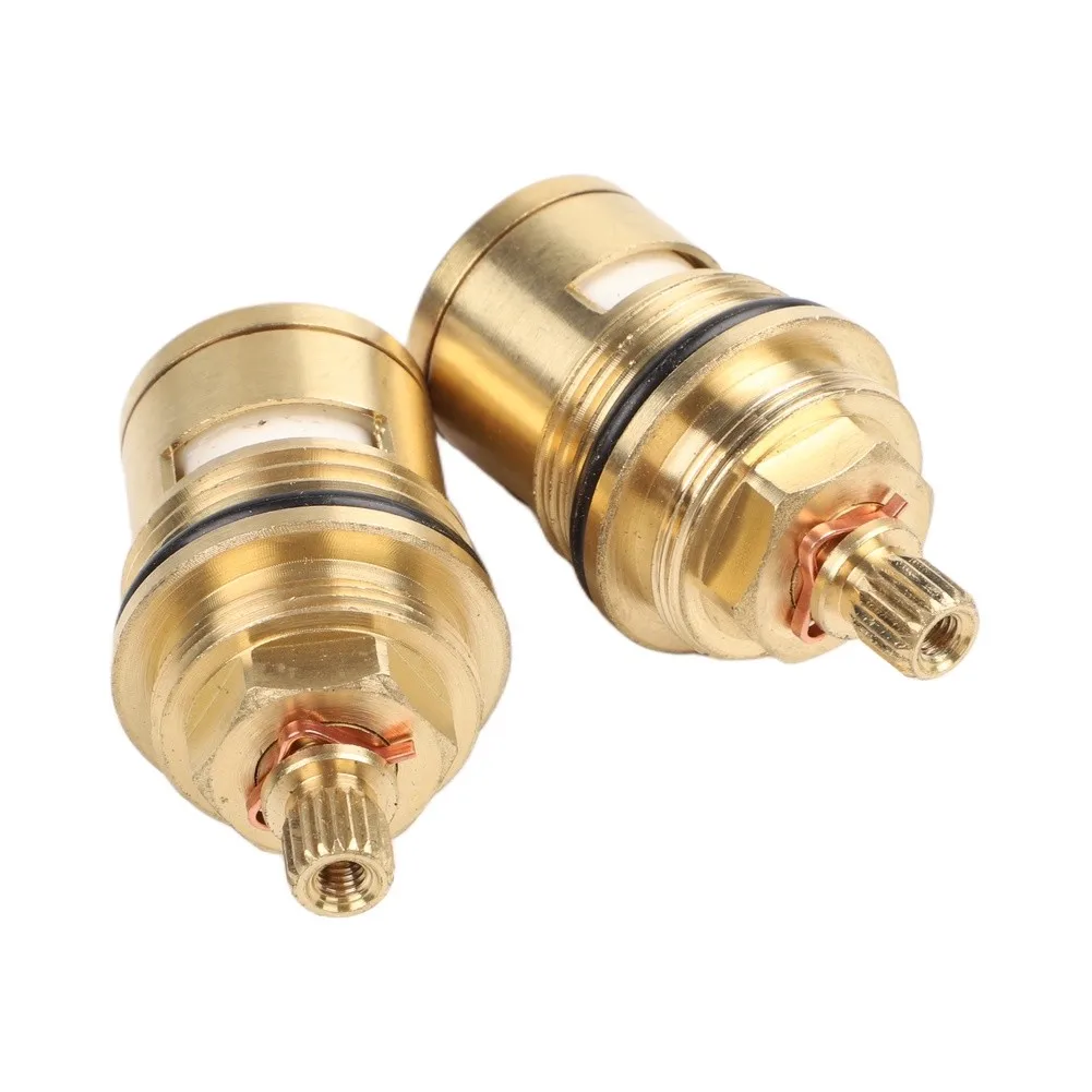 Disc Cartridge Kit 2 Pieces for 3/4 Inch Household Tap Valves with Brass Construction and Dual Hot Cold Core Compatibility