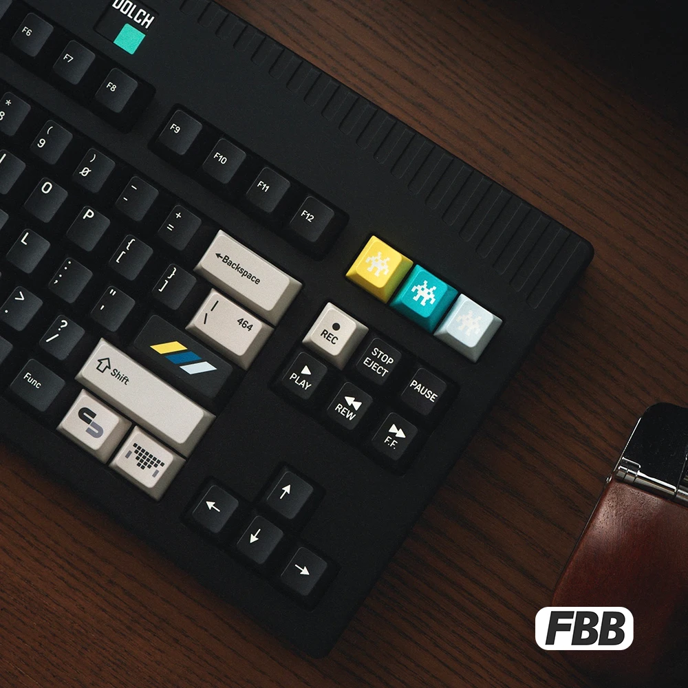 FBB keycap CPC464 Sublimation 1.5 Thick PBT Custom Mechanical Keyboard Key Caps Magic Axis Laptop PC DIY Accessories Black Green