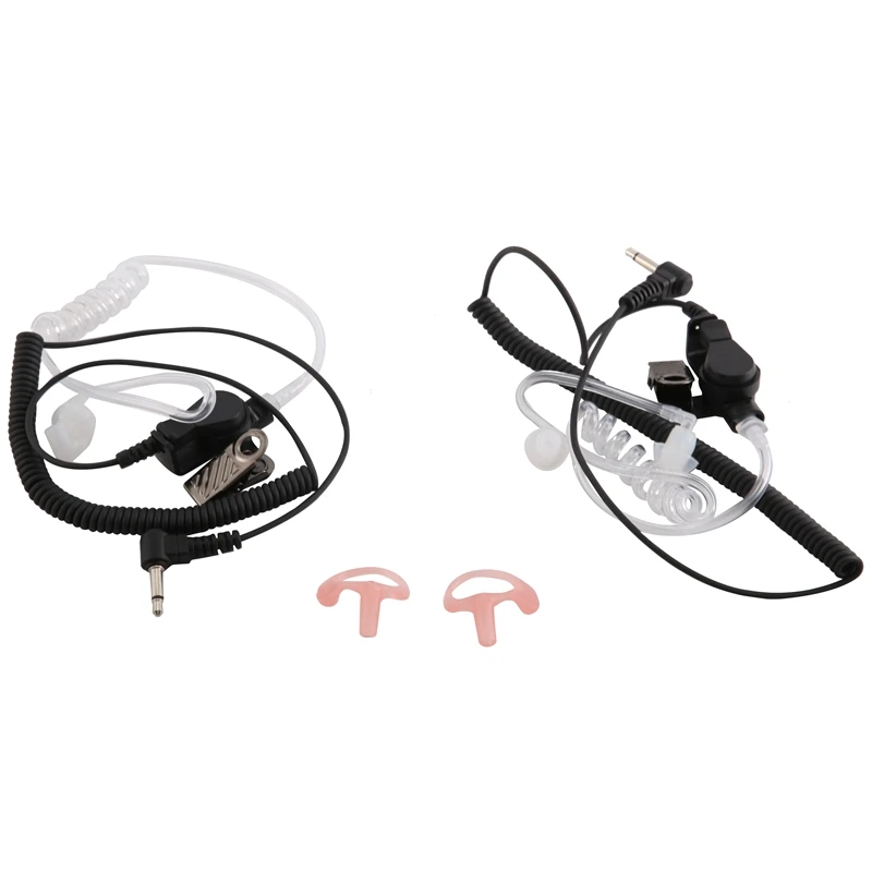 3.5Mm Police Listen Only Acoustic Tube Earpiece With One Pair Medium Earmolds For Speaker Mics